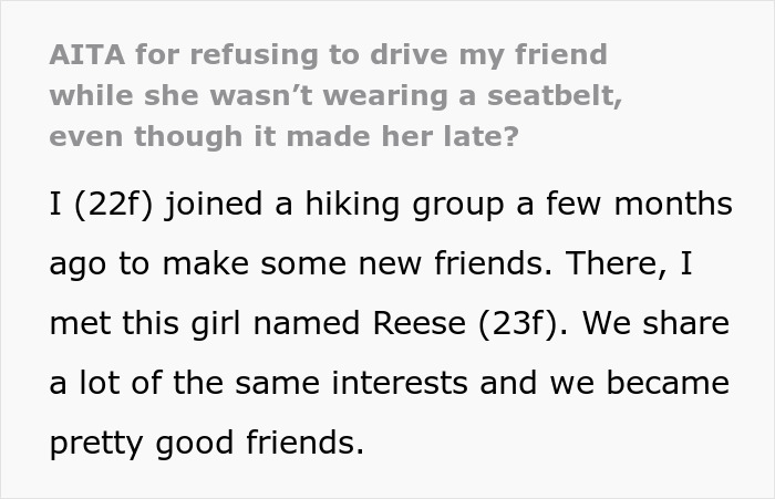 Woman Rages At Friend For Ignoring Her Trauma And Trying To Get Her To Put Her Seatbelt On Woman Rages At Friend For Ignoring Her Trauma And Trying To Get Her To Put Her Seatbelt On