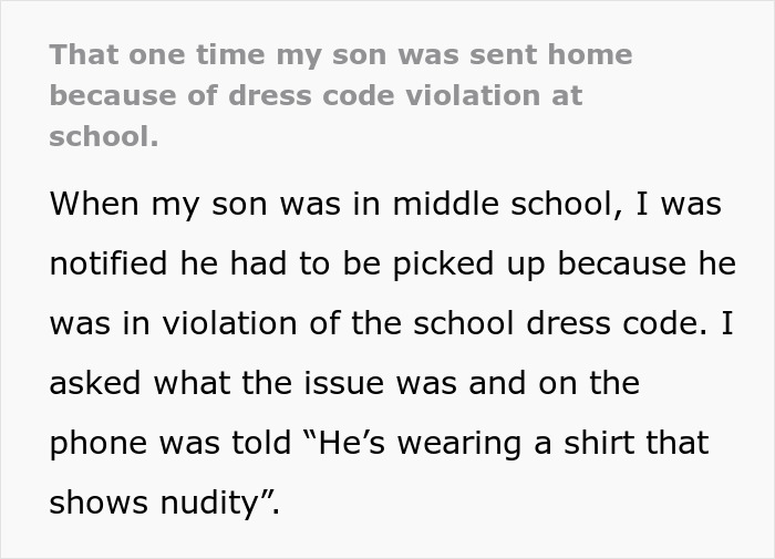 &ldquo;He&rsquo;s Wearing A Shirt That Shows Nudity&rdquo;: Mom Maliciously Complies With Her Son&rsquo;s School Dress Code After He&rsquo;s Sent Home