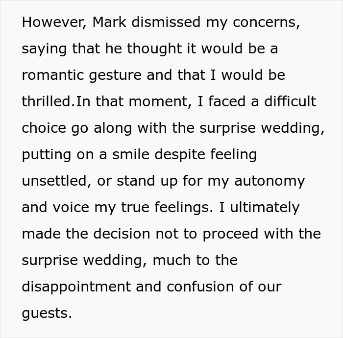 Boyfriend Invites Woman To A Fancy Party, She Realizes It's Actually A Surprise Wedding For Her And Leaves