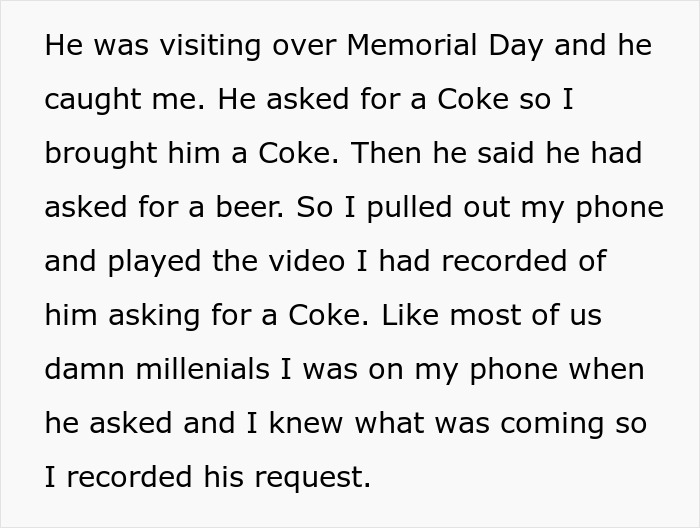Person Gets Called A Jerk By Their Parents After Teaching Their Uncle A Lesson As He Kept Annoying Them With Drink Requests Person Gets Called A Jerk By Their Parents After Teaching Their Uncle A Lesson As He Kept Annoying Them With Drink Requests