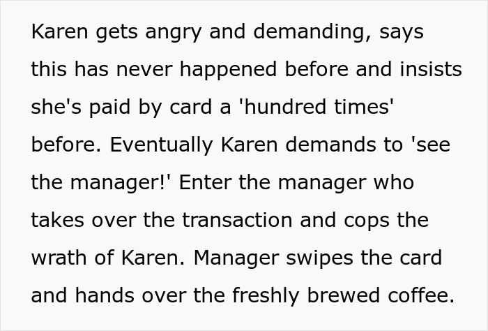 Angry Karen Demands A Manager At A Coffee Shop, Walks Out Satisfied, Not Realizing She's Been Played Angry Karen Demands A Manager At A Coffee Shop, Walks Out Satisfied, Not Realizing She's Been Played