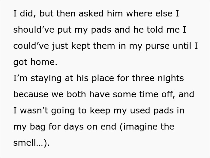 Boyfriend Shames Girlfriend For Throwing Away Her Pads In His Bathroom Trash Can, Causes Outrage Online