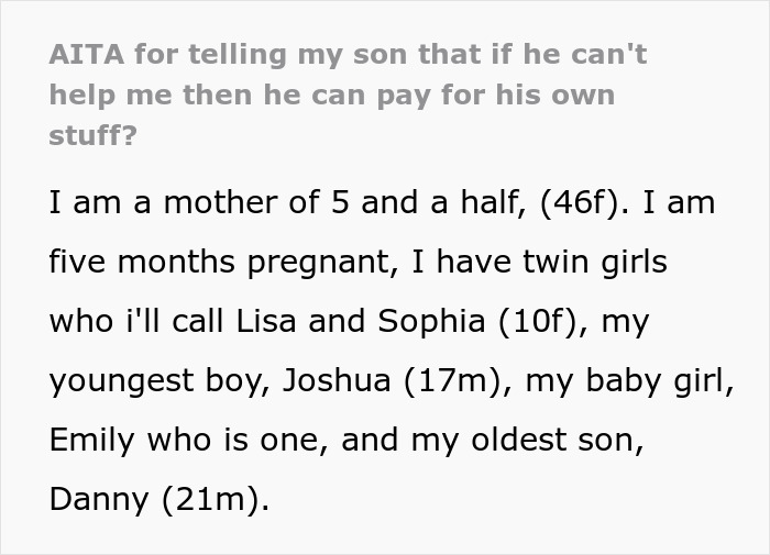 Pregnant Mom Of 5 Threatens To Kick Her Oldest Son Out For Not Helping With The Kids, Another Son Finds Her Post Online And Exposes Her Dirty Laundry