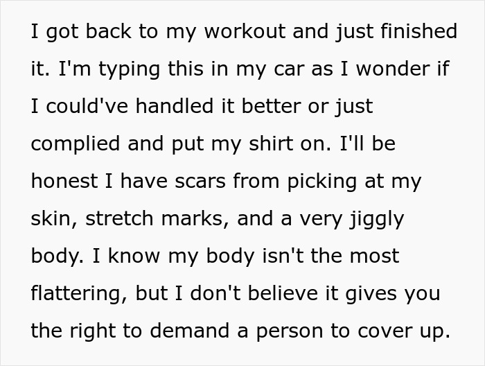 Woman Gets Fat-Shamed At A Gym And Is Ordered To &lsquo;Put On A Shirt&rsquo; By Entitled Girl Saying That Her Outfit Is &lsquo;Unsanitary&rsquo;