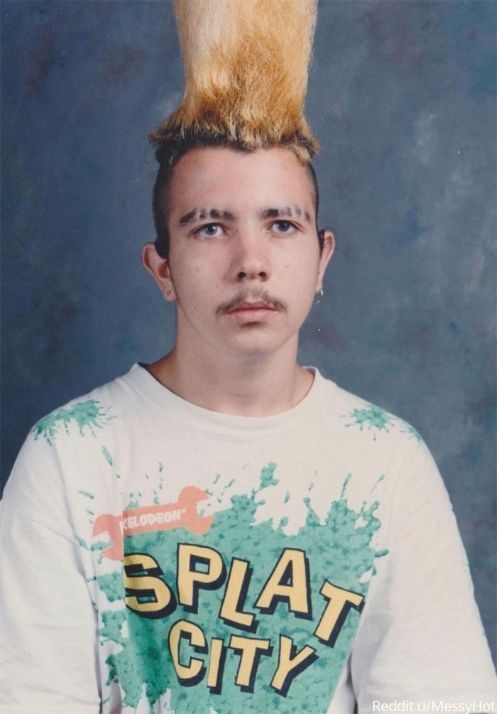 "11th Grade, 1996. My Hair Was 2 Feet Taller Than What Would Fit In The Photo"⁠