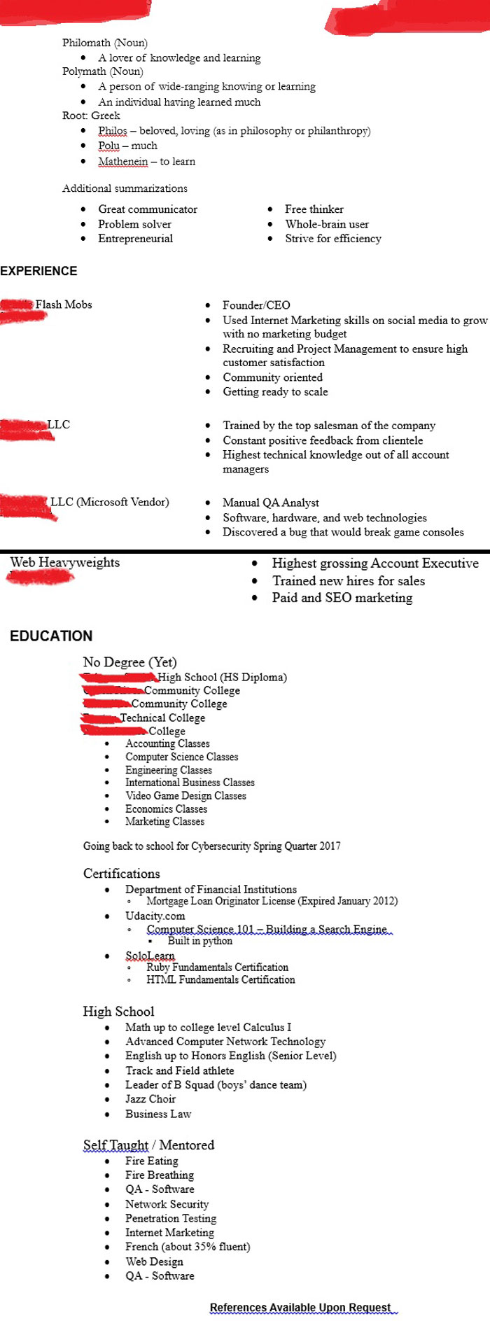 This Intellectual Told Me Recruiters Love His Resume But Couldn't Figure Out Why No One Would Hire Him