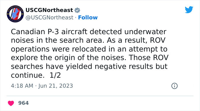 &ldquo;Banging&rdquo; Noises Detected Every 30 Minutes In Desperate Search For Titanic Tour Sub - Reporter Who Previously Rode It Says There Were &lsquo;Many Red Flags&rsquo;