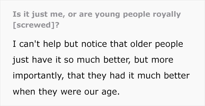 Person Compares What Young Boomers Had Vs. What Young People Have Now, Says The New Generation Is Screwed