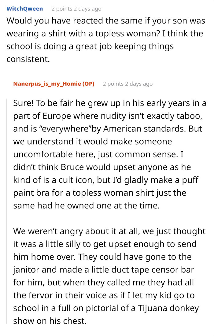 &ldquo;He&rsquo;s Wearing A Shirt That Shows Nudity&rdquo;: Mom Maliciously Complies With Her Son&rsquo;s School Dress Code After He&rsquo;s Sent Home