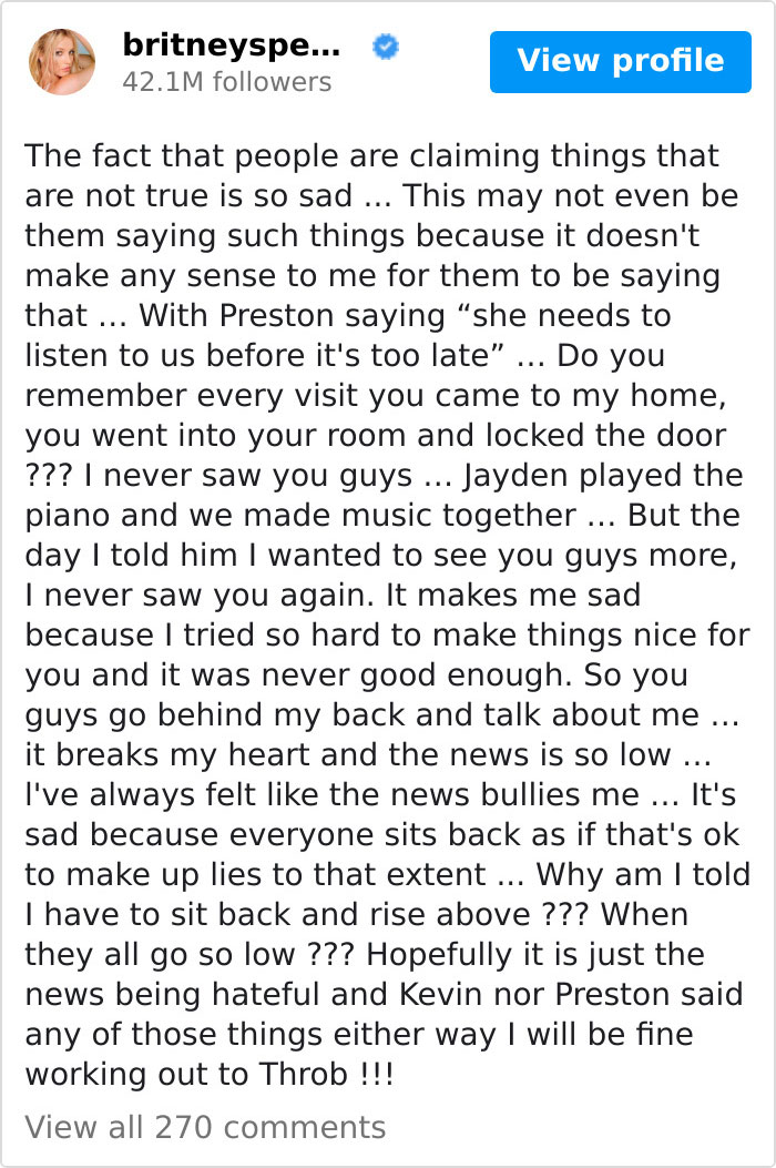 Ex-Husband And Son Allegedly Accused Britney Spears Of Taking Specific Hard Drugs, She Responds With A Heartbreaking Message