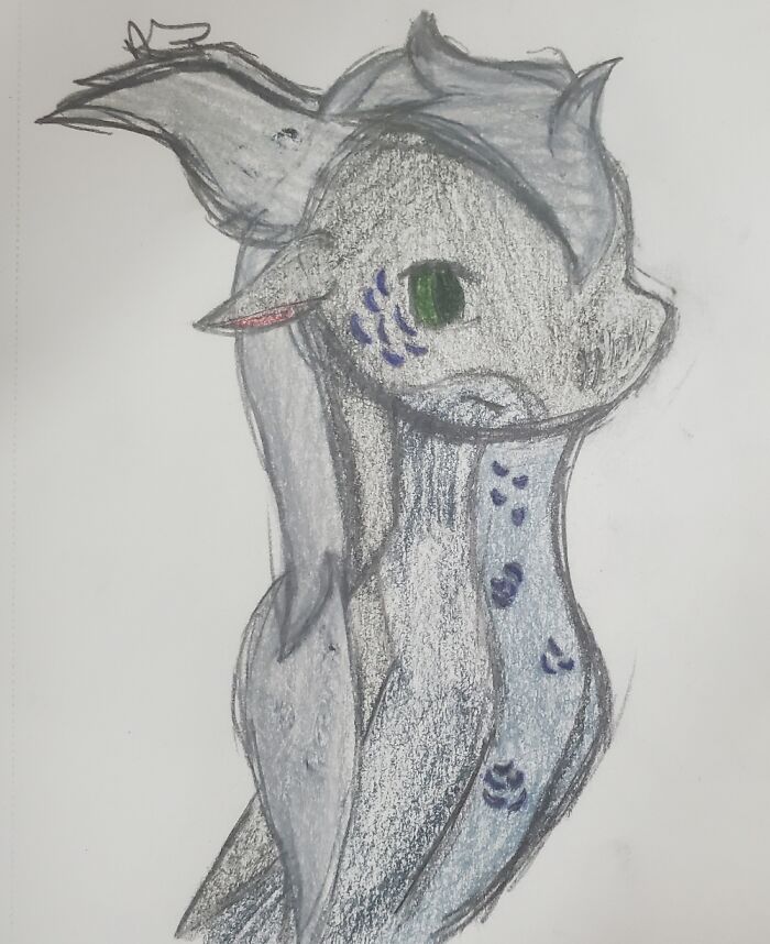 This Is Snowy, One Of My Wings Of Fire Fantribe Ocs! She's A Cavewing!