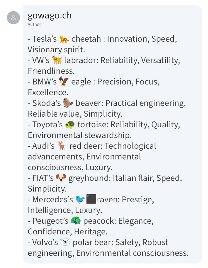 "Interesting Perspective From AI": People On LinkedIn Are Discussing These 19 AI-Made Animal Characters Representing Famous Car Manufacturers "Interesting Perspective From AI": People On LinkedIn Are Discussing These 19 AI-Made Animal Characters Representing Famous Car Manufacturers