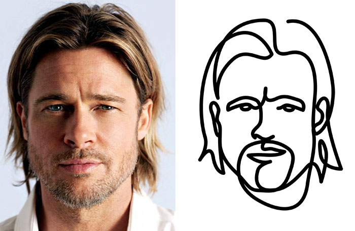 “One-Line Celebrities”: Our Simple But Challenging Single Line Portraits (28 Pics)