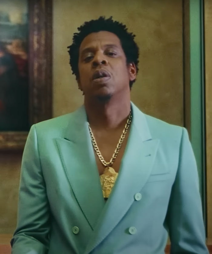 Jay-Z looking up and talking 