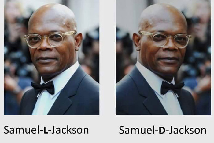 Samuel L. Jackson chemistry meme depicting the letters L and D in names.