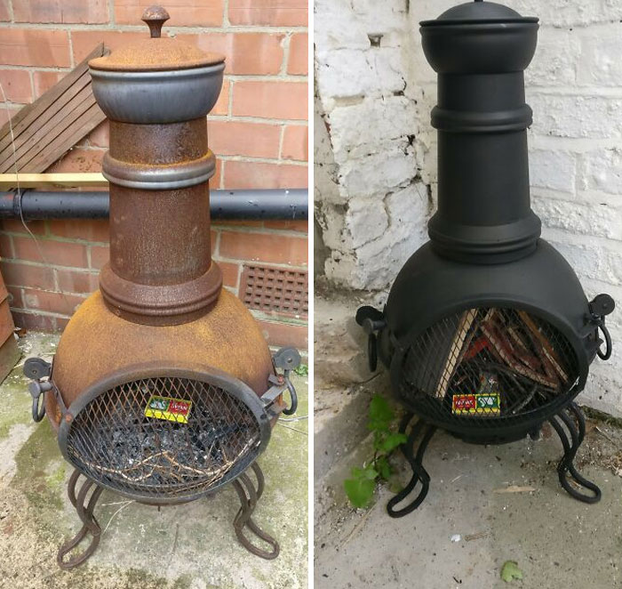 Satisfying Chiminea Restoration - Before And After