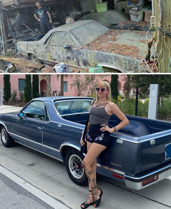 Friend's Aunt Gifted Me Her Deceased Father's Car. "If You Think You Can Get It Running, You Can Have It". Before And After