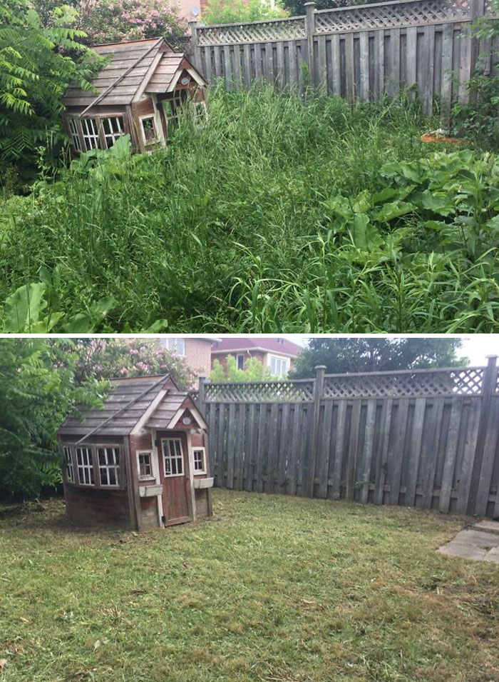 Customer And Her 10-Year-Old Son Looked At Each Other, Then The Mom Asked Me If I "Brought Any Body Armor". Weed Whacker Just Requires Thick Skin