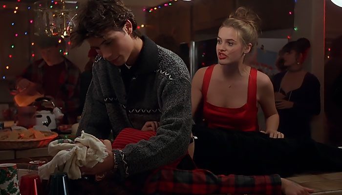 Cher wearing red dress 