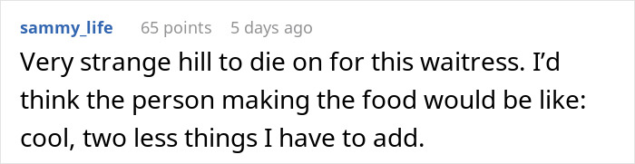 "I Wish I Could've Seen Her Face": Person Teaches Rude Waitress A Lesson After She Refused To Follow Their Food Order