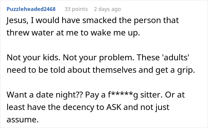 Teen Refuses To Babysit 16 Kids, Gets Woken Up With Ice-Cold Water On Her Face The Next Morning Teen Refuses To Babysit 16 Kids, Gets Woken Up With Ice-Cold Water On Her Face The Next Morning
