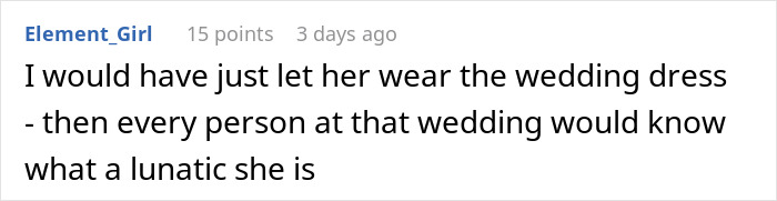 Bride Comes Up With A Brilliant Punishment For Anyone Who Shows Up In White To The Wedding After Seeing What MIL Plans On Wearing Bride Comes Up With A Brilliant Punishment For Anyone Who Shows Up In White To The Wedding After Seeing What MIL Plans On Wearing