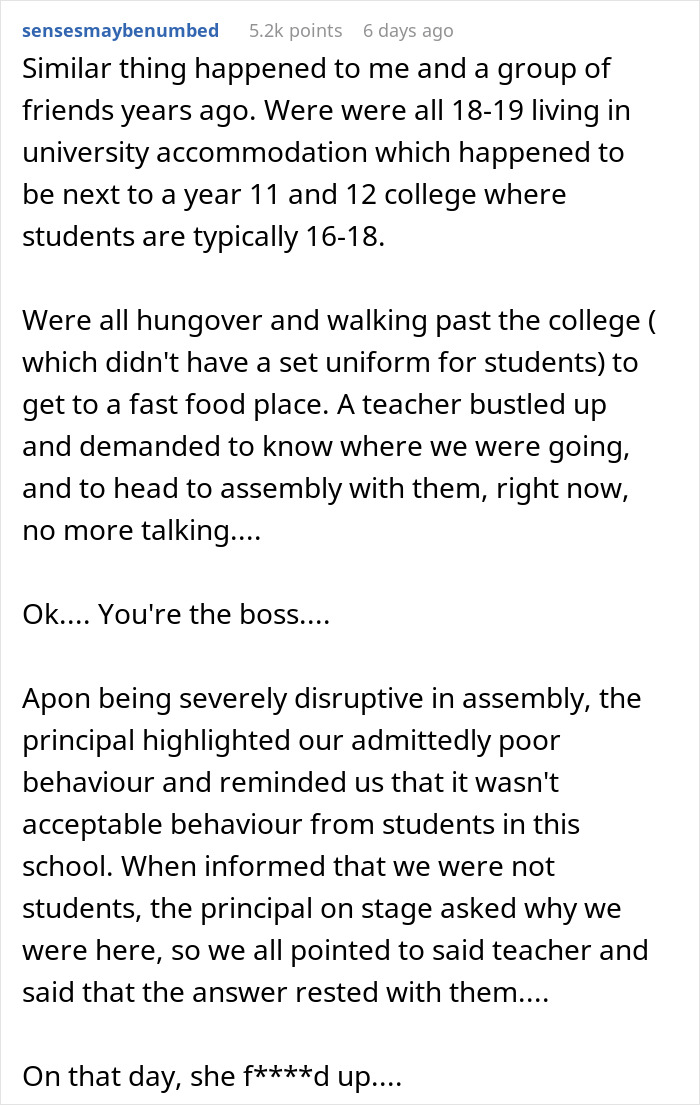 Teacher Assumes This 20 Y.O. College Student Is One Of Her Exchange Students And Grabs Their Arm When They Disobey Instructions Teacher Assumes This 20 Y.O. College Student Is One Of Her Exchange Students And Grabs Their Arm When They Disobey Instructions