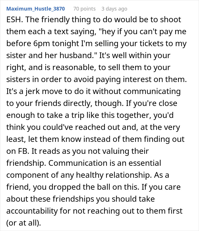Person Sells Concert Tickets After Their Friends Keep 'Forgetting' To Pay Them Back, They Find Out And Go Ballistic Person Sells Concert Tickets After Their Friends Keep 'Forgetting' To Pay Them Back, They Find Out And Go Ballistic