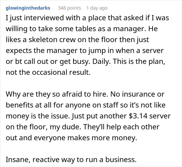 Employee Shares The Truth About Restaurants Being &lsquo;Short-Staffed&rsquo; Due To Lack Of Hiring, Not Because &lsquo;No One Wants To Work&rsquo;