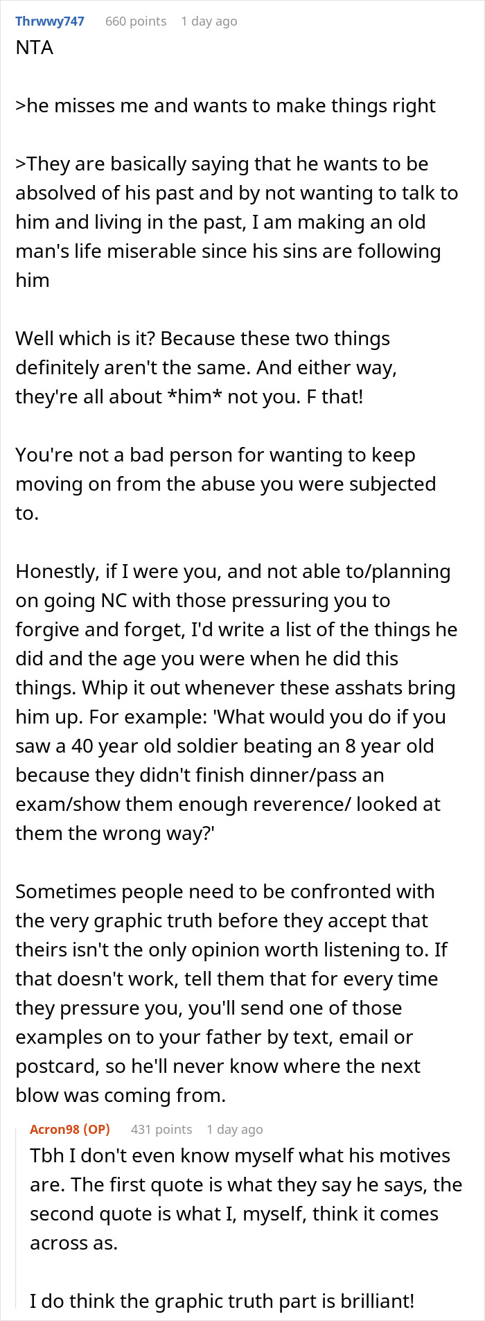 Dad Expects Kid To Forgive 20 Years Of Abuse Because He&rsquo;s &ldquo;Changed&rdquo;, They Tell It Like It Is