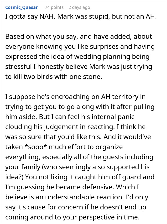 Boyfriend Invites Woman To A Fancy Party, She Realizes It's Actually A Surprise Wedding For Her And Leaves