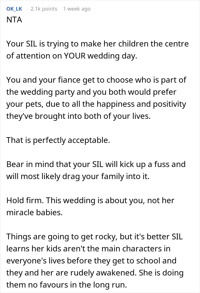 Couple Decide To Use Their Pets To Fill Out Roles In Their Wedding, SIL Is Angry They Didn't Include Her "Rainbow" Kids Instead