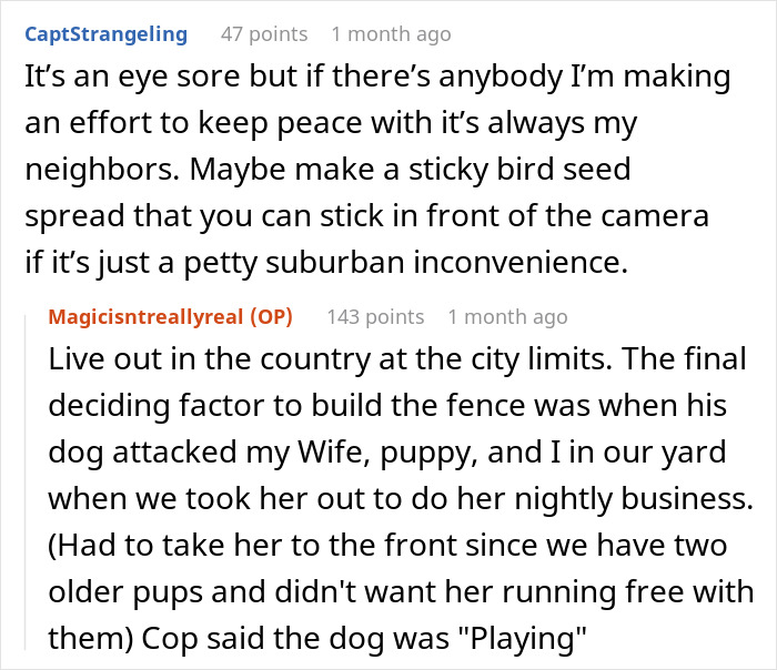 Neighbor Builds A Fence And Puts Up A Camera Facing This Guy&rsquo;s Yard, People In The Comments Come Up With The Best Solutions