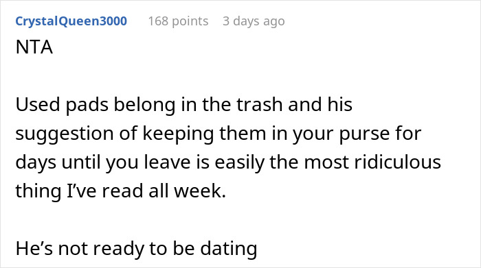 Boyfriend Shames Girlfriend For Throwing Away Her Pads In His Bathroom Trash Can, Causes Outrage Online
