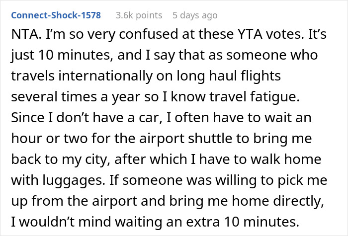 "Am I A Jerk For Picking My Wife Up From The Airport 10 Minutes Late?" "Am I A Jerk For Picking My Wife Up From The Airport 10 Minutes Late?"