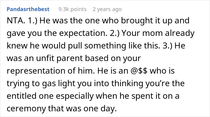 Dad Promises His Daughter College Fund, Ends Up Spending All The Money On His Wedding, Is Offended After Daughter Cuts Ties With Him Dad Promises His Daughter College Fund, Ends Up Spending All The Money On His Wedding, Is Offended After Daughter Cuts Ties With Him
