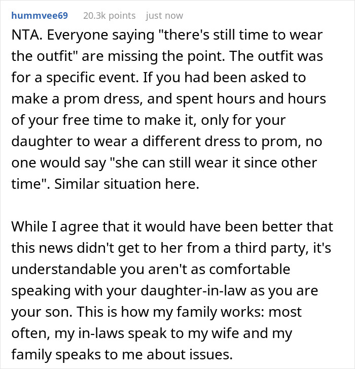 Mother Left ‘Lost’ And ‘Heartbroken’ When Daughter’s Newborn Is Dressed In A Designer Outfit Instead Of Her Handmade Set Mother Left ‘Lost’ And ‘Heartbroken’ When Daughter’s Newborn Is Dressed In A Designer Outfit Instead Of Her Handmade Set