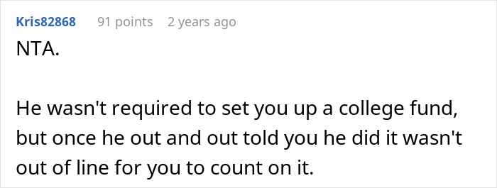 Dad Promises His Daughter College Fund, Ends Up Spending All The Money On His Wedding, Is Offended After Daughter Cuts Ties With Him Dad Promises His Daughter College Fund, Ends Up Spending All The Money On His Wedding, Is Offended After Daughter Cuts Ties With Him