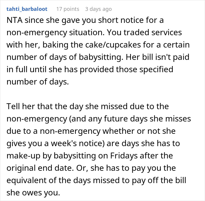 "The Bill Came Out Close To $1800": Woman Wants To Take Bride To Court After She Refused To Babysit Her Child After She Baked Her A Wedding Cake "The Bill Came Out Close To $1800": Woman Wants To Take Bride To Court After She Refused To Babysit Her Child After She Baked Her A Wedding Cake