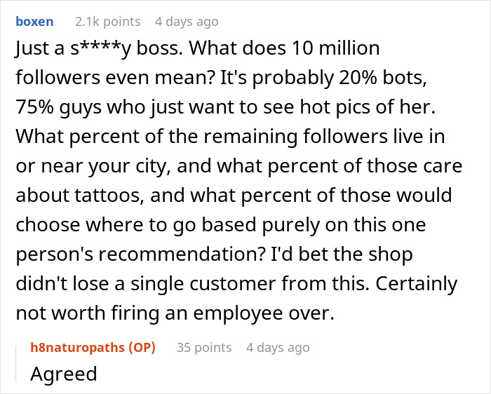 Tattoo Artist Treats An Influencer With 10M Followers Like A Regular Customer, She Complains Online, They Lose Their Job