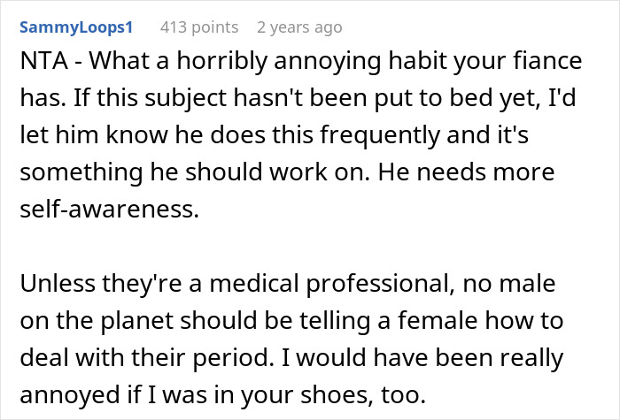 Guy Starts Mansplaining Periods To His Little Sister During Family Dinner, His Fianc&eacute;e Asks Him A Question That Shuts Him Down