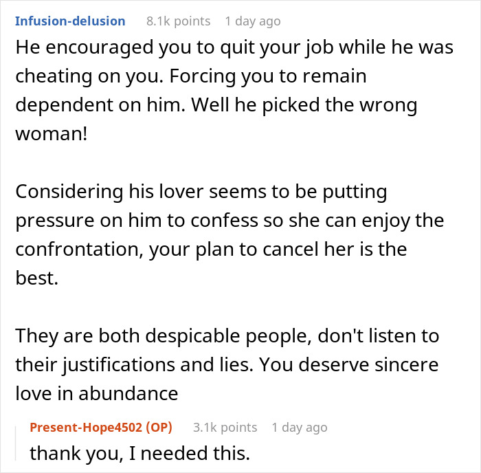 Every Single Family Member Takes This Woman's Side After She Found Out Her Husband Was Cheating With Her Best Friend