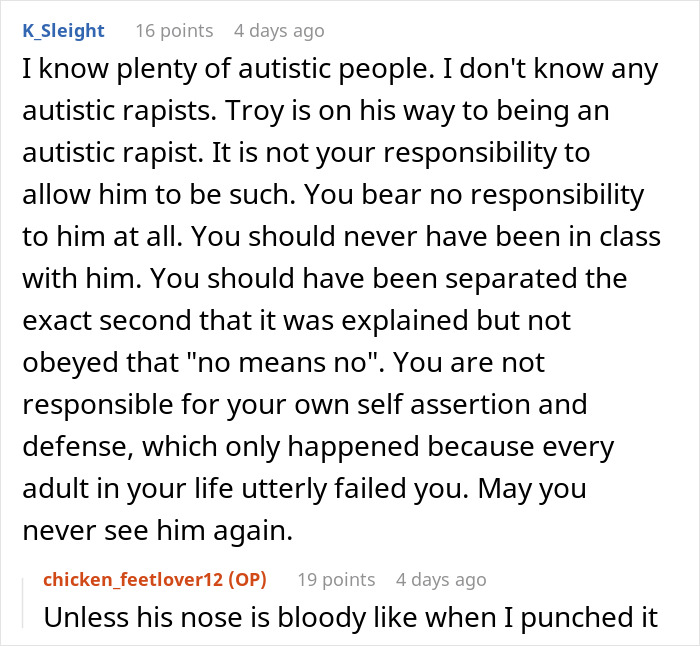 Girl Faces Backlash After Punching An Autistic Kid In The Face After He Groped Her, Asks For Advice Online