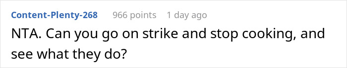 Woman&rsquo;s Husband And His Sister Kept &ldquo;Fixing&rdquo; Her Food To The Point That She And Her Kids Would Refuse To Eat It, So She Finally Snaps