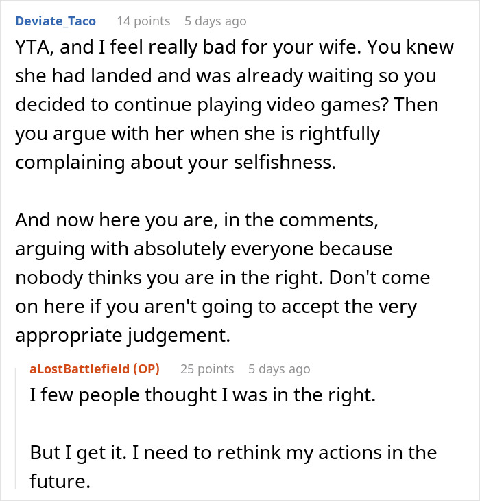 "Am I A Jerk For Picking My Wife Up From The Airport 10 Minutes Late?" "Am I A Jerk For Picking My Wife Up From The Airport 10 Minutes Late?"