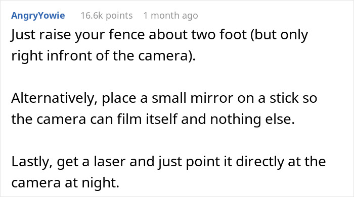 Neighbor Builds A Fence And Puts Up A Camera Facing This Guy&rsquo;s Yard, People In The Comments Come Up With The Best Solutions