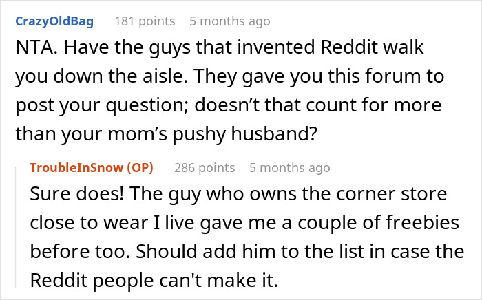 Mom Gets Mad Over Daughter's Refusal To Let Stepdad Walk Her Down The Aisle