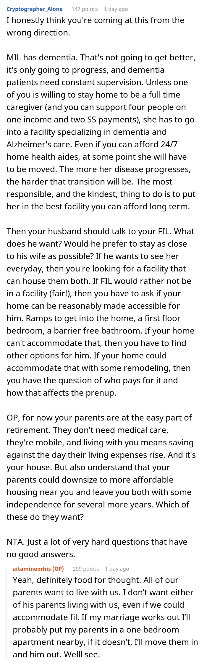 Couple Calls It Quits After Wife Refuses To House Husband&rsquo;s &ldquo;Medically Needy&rdquo; Parents