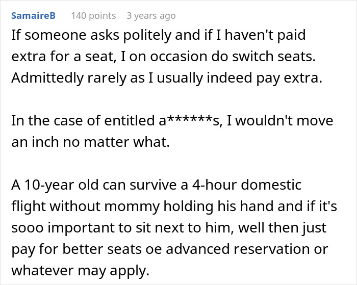 Guy Deals With Entitled Parent Using Movies Quotes When She Won't Stop Pestering Him About Switching Seats