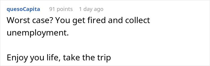 Boss Turns Down This Employee&rsquo;s Vacation To Europe Because They Feel That Taking 7-9 Days Off Is &lsquo;Unfair&rsquo; To Others